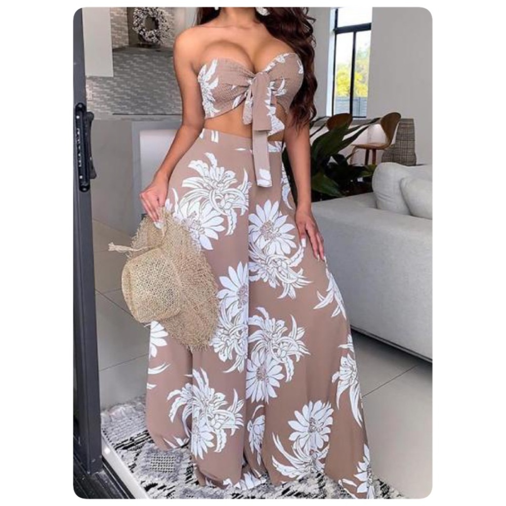 Wide leg two piece